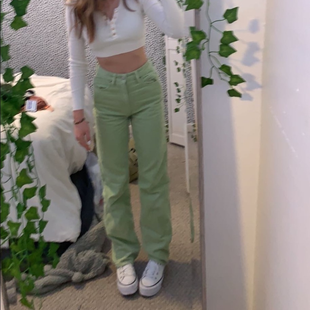 pacsun pistachio cords zipper is kinda annoying but worn twice.